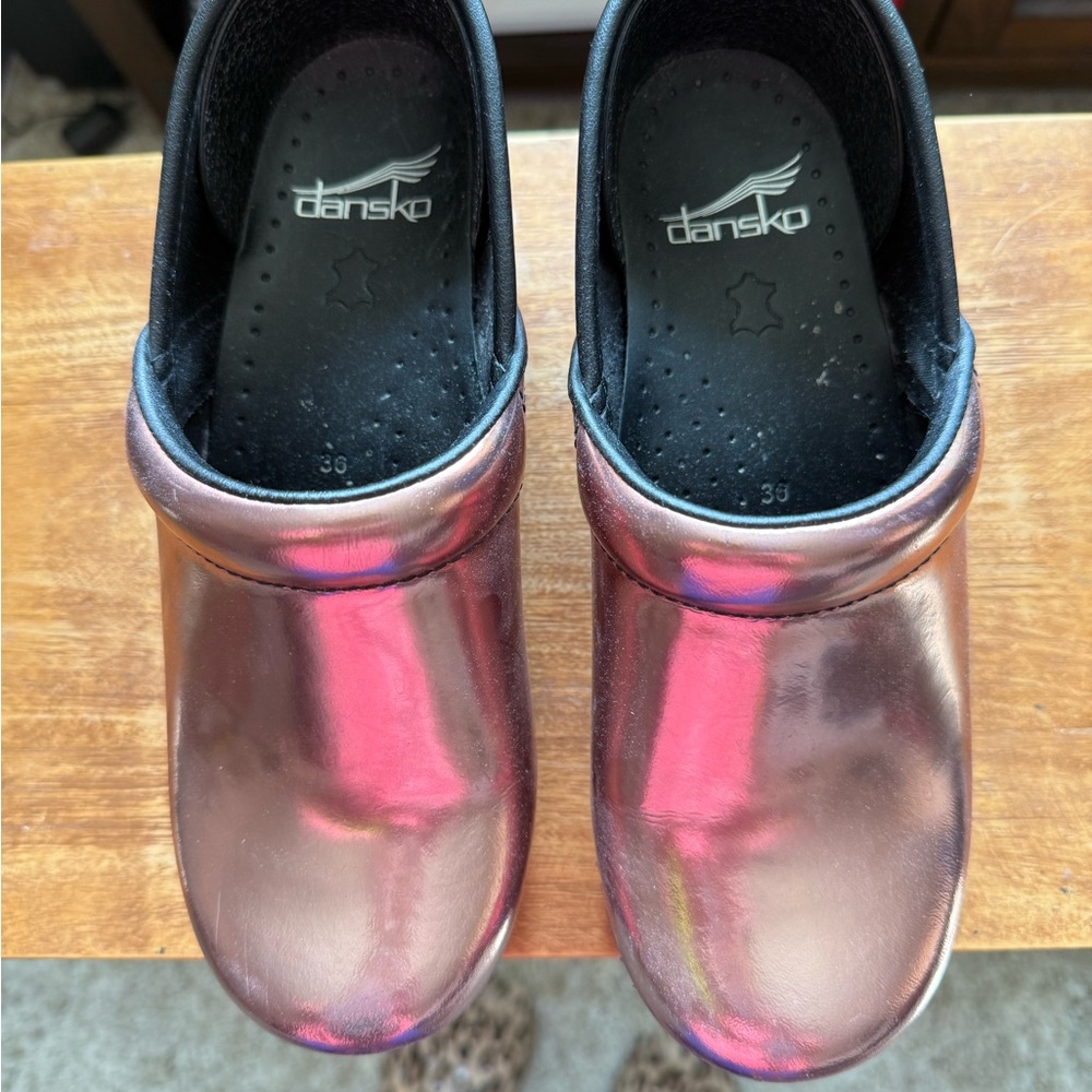 Dansko Iridescent Pink Clogs